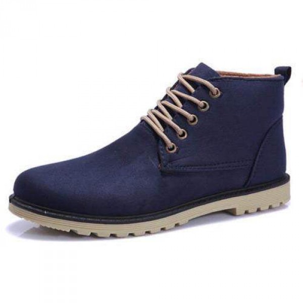 Chaussures Homme Bottines Casual Suede Elegant Fashion confortable Style Bleu